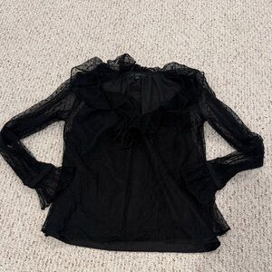 J. Crew Elegant Black Lace Women's Top Size Medium